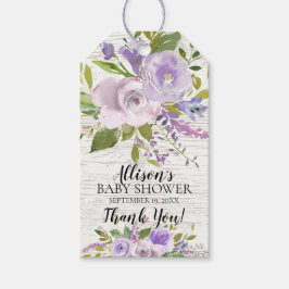 Etiqueta de regalo de favor de baby shower floral 
