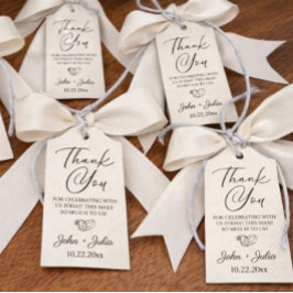 Etiqueta de regalo de favor de boda moderna limpia