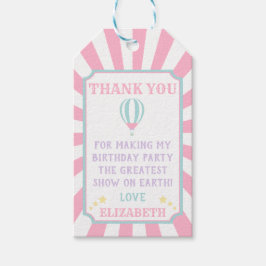 Etiqueta de regalo de favor de cumpleaños del glob