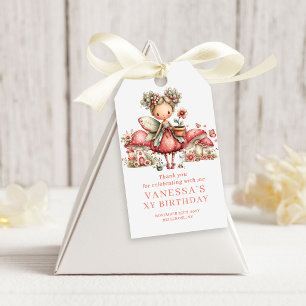 Etiqueta de regalo de favor floral de cumpleaños n