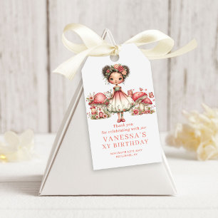 Etiqueta de regalo de favor floral rosa para el te
