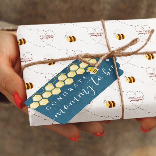 Etiqueta de regalo de felicitación para futura mam (Congratulate the special mommy to bee with this cute personalized gift tag! Matching collection! )