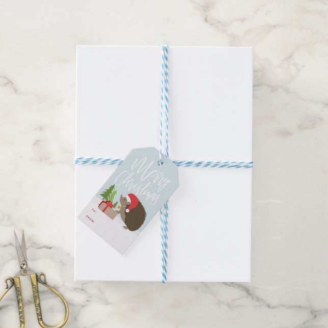 Etiqueta de regalo de Feliz Navidad (Con cuerda)