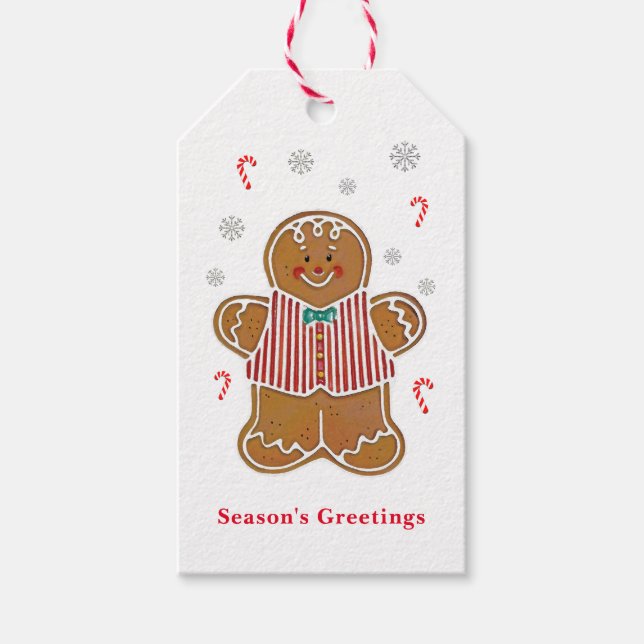 Etiqueta de regalo de feriado para hombre de raza  (Anverso)