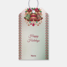 Etiqueta De Regalo De Fiesta Campanas Ornamentadas