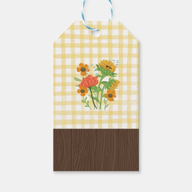Etiqueta de regalo de fiesta de agradecimiento flo (Anverso)