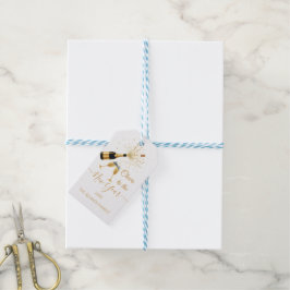Etiqueta de regalo de fiesta de Año Nuevo con cham