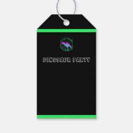 Etiqueta de regalo de fiesta de cumpleaños de dino