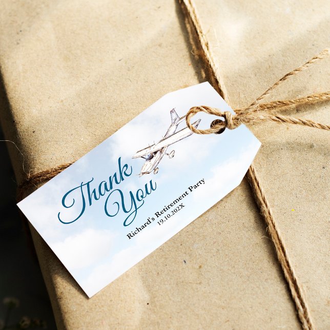 Etiqueta de regalo de Fiesta de jubilación con dis (Subido por el creador)