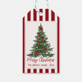 Etiqueta de regalo de fiesta de Navidad con lazo r