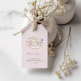Etiqueta de regalo de Fiesta de té rosado