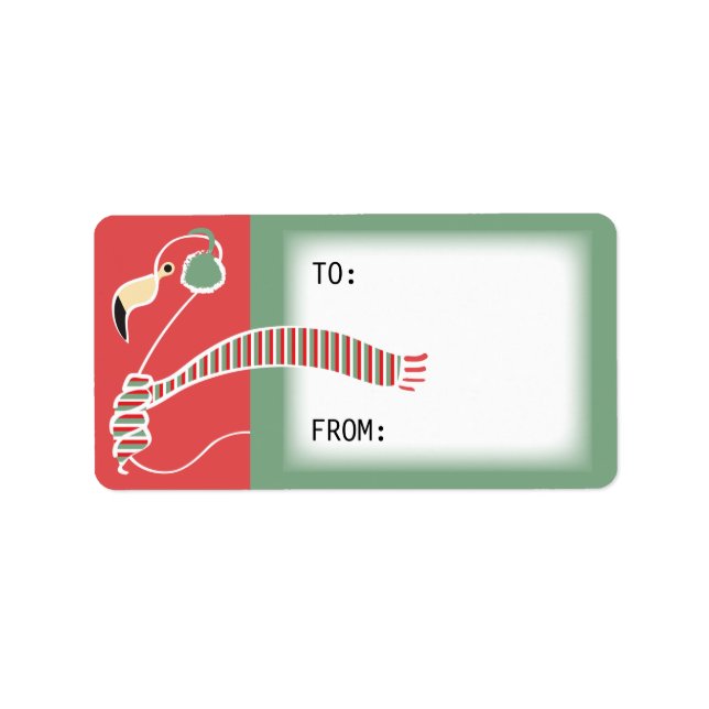 Etiqueta de regalo de flamingo de vacaciones (Frente)