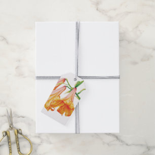 Etiqueta de regalo de flor de campana de lirio nar