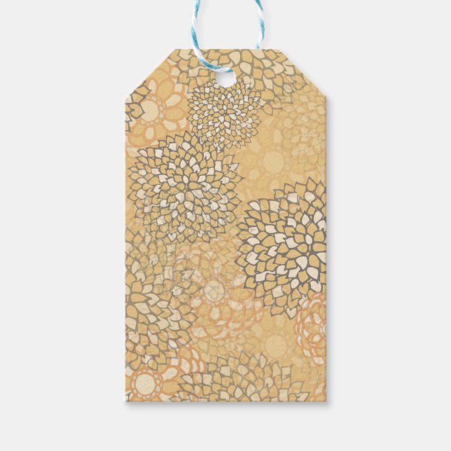 Etiqueta de regalo de flor de oro (Anverso)