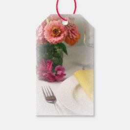 Etiqueta de regalo de flor de verano de la ceremon