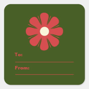 Etiqueta de regalo de flor para Navidades Minimali