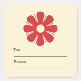Etiqueta de regalo de flor para Navidades Minimali