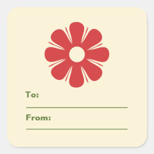 Etiqueta de regalo de flor para Navidades Minimali