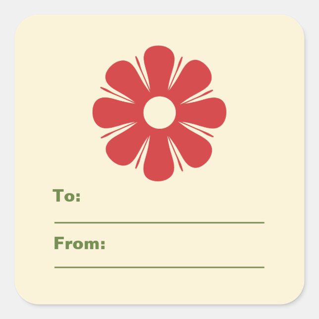 Etiqueta de regalo de flor para Navidades Minimali (Anverso)