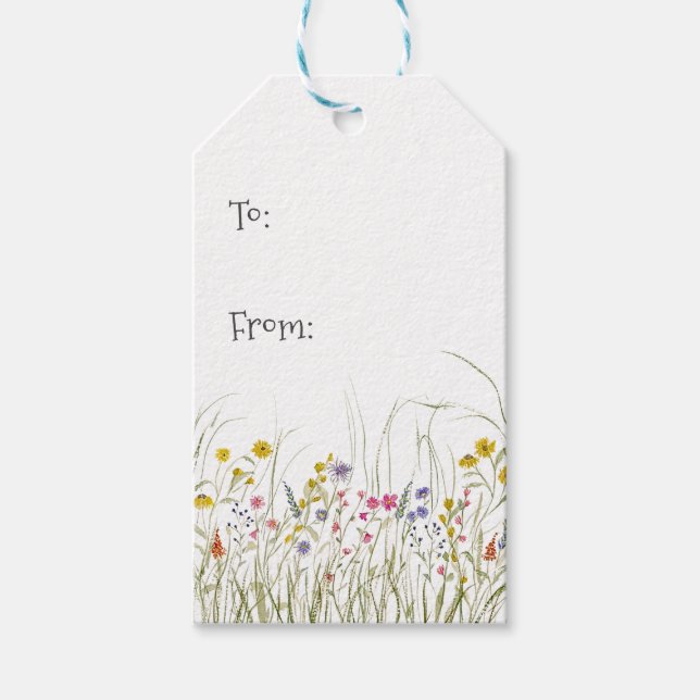 Etiqueta de regalo de flor silvestre (Anverso)