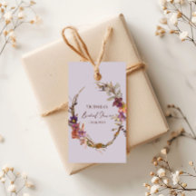 Etiqueta de regalo de flor silvestre acuarela lava