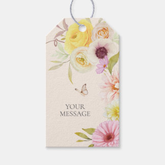 Etiqueta de regalo de flores de primavera personal