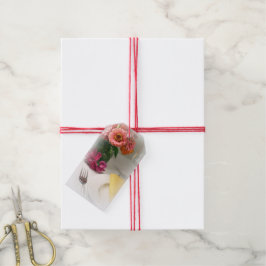 Etiqueta de regalo de flores de verano para ceremo
