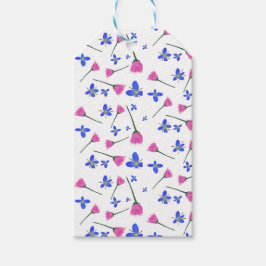 Etiqueta de regalo de flores recién cortadas