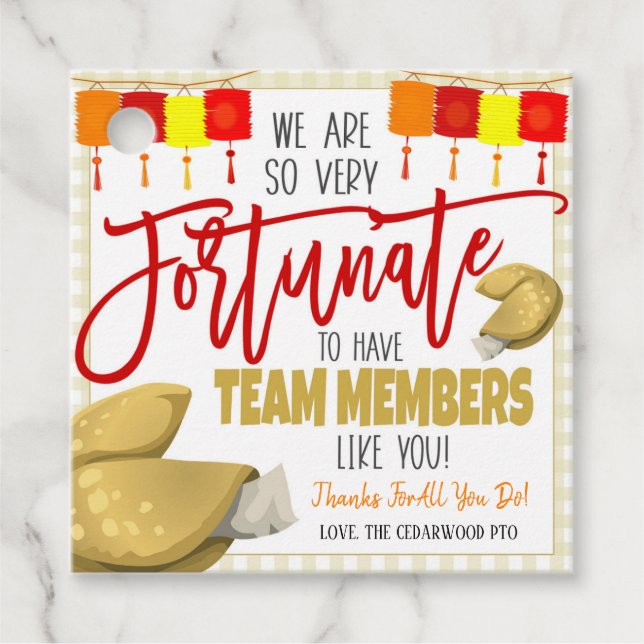 Etiqueta de regalo de Fortune Cookie (Anverso)