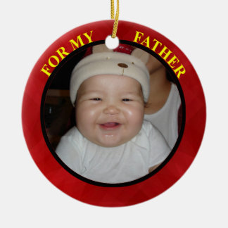 Etiqueta de regalo de foto de padre y ornamento