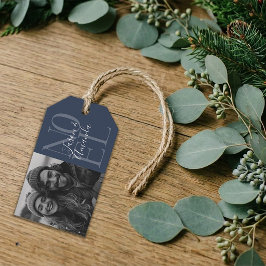 Etiqueta de regalo de foto simple moderna para las
