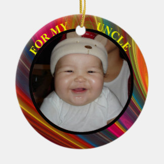 Etiqueta de regalo de fotos y ornamento tío