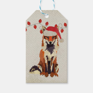 Etiqueta de regalo de Fox festiva