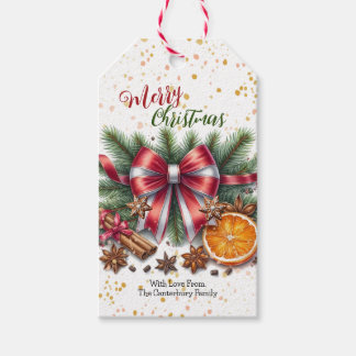 Etiqueta de regalo de fragancias navideñas con ele