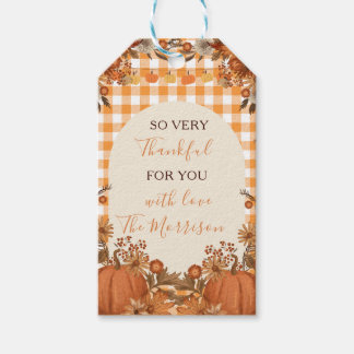 Etiqueta de regalo de Friendsgiving Agradecida con