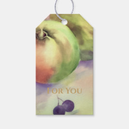Etiqueta de regalo de frutas cosecha Manzanas Pera