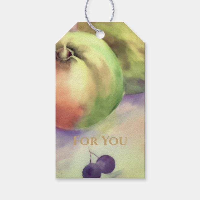 Etiqueta de regalo de frutas cosecha Manzanas Pera (Anverso)