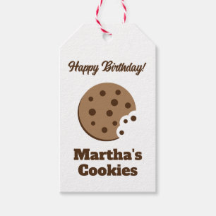 Etiqueta de regalo de galleta de chocolate con cho