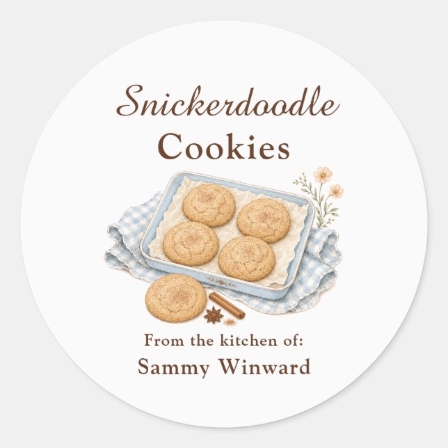 Etiqueta de regalo de galleta Snickerdoodle (Anverso)