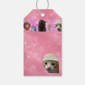 etiqueta de regalo de gatito memé etéreo brillante