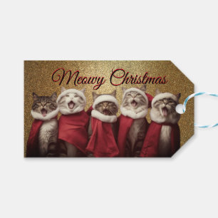 Etiqueta de regalo de gato de canto