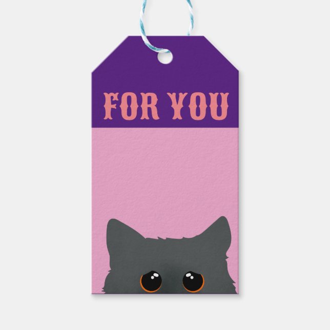 ETIQUETA DE REGALO DE GATO DE PEEKING CUTE (Anverso)