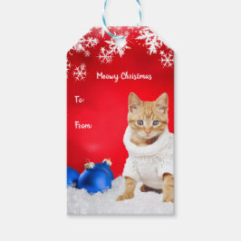 Etiqueta de regalo de gato para navidades