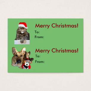 Etiqueta de regalo de gato y perro/tarjeta de visi