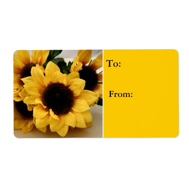 Etiqueta de regalo de girasol (Frente)