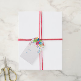 Etiqueta de regalo de globos fiestas