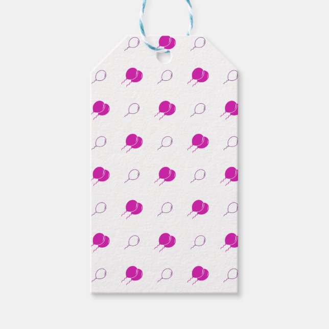 Etiqueta de regalo de globos rosados (Anverso)