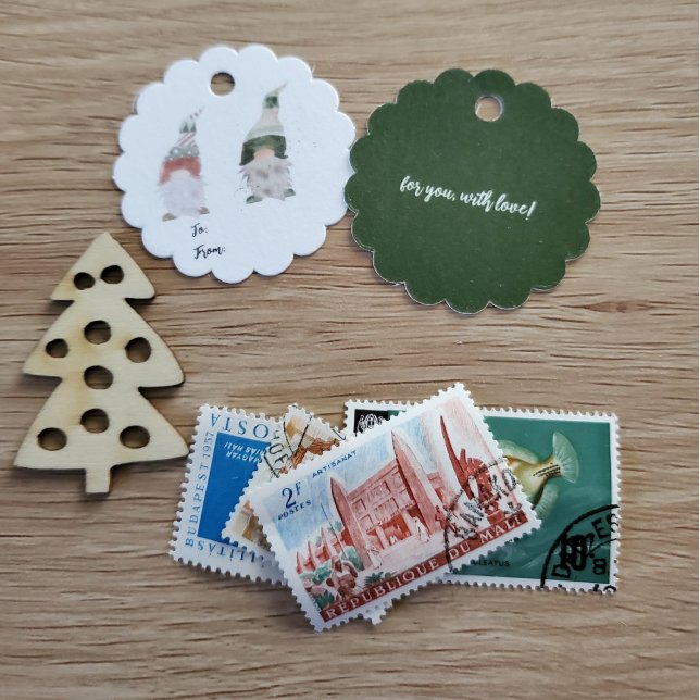 Etiqueta de regalo de gnome de vieira (Subido por el creador)