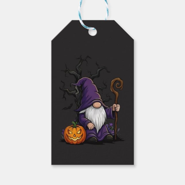 Etiqueta de regalo de gnomo de Halloween (Anverso)
