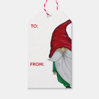 Etiqueta de regalo de gnomo de invierno